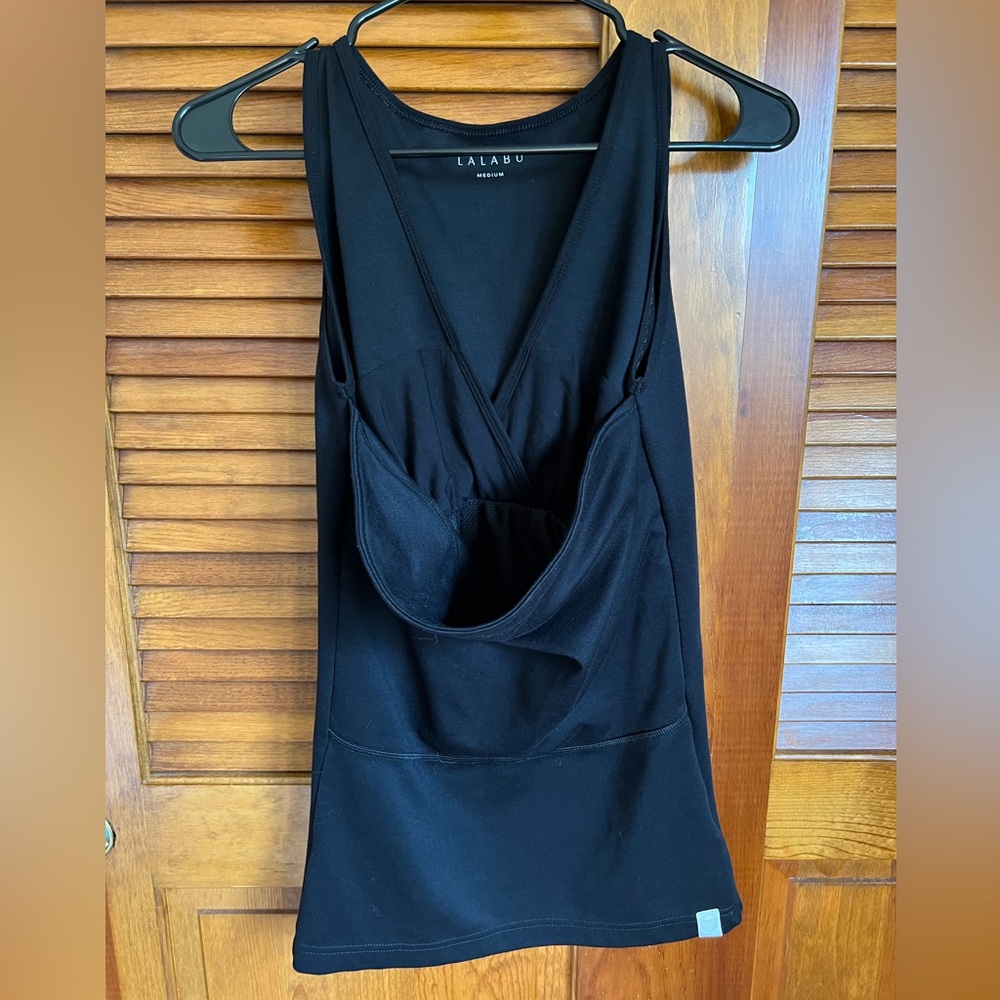 Black Nursing Tank Top with Built-In Support